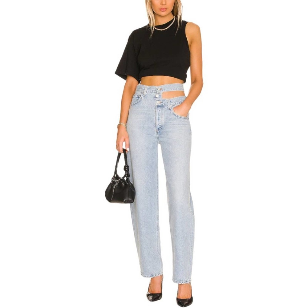 AGOLDE Relaxed Straight Leg Ultra-high Broken Waistband Jean - Picture 6 of 6